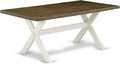 East West Furniture XT077 X-Style Modern Dining Table - a Rectangle Wooden Table Top with Stylish Legs, 40x72 Inch, Multi-Color