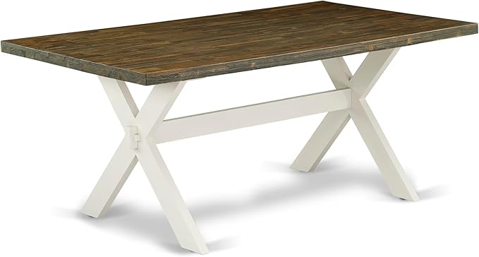 East West Furniture XT077 X-Style Modern Dining Table - a Rectangle Wooden Table Top with Stylish Legs, 40x72 Inch, Multi-Color
