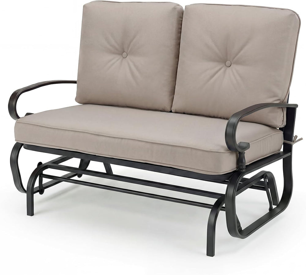Tangkula Outdoor Swing Glider Chair, Patio Glider Bench for 2 Persons, Outdoo...
