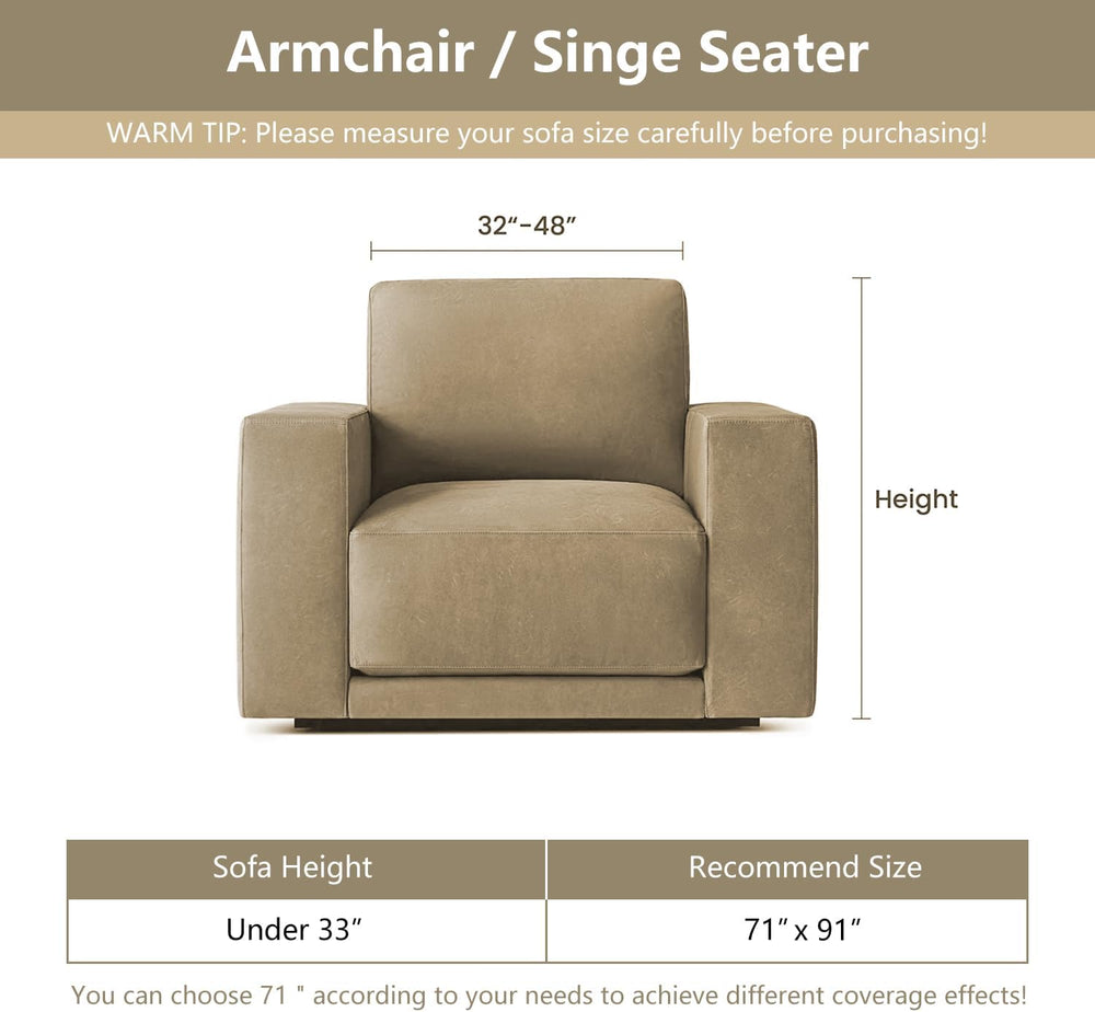 MYSKY HOME Chair Covers Armchair, Recliner Chair Cover Beige Couch Cover, Sof...