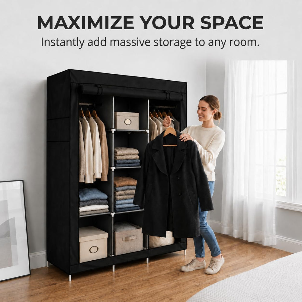 American Dream Heavy Duty Storage Closet, Black, 50.3" W x 18" D x ...