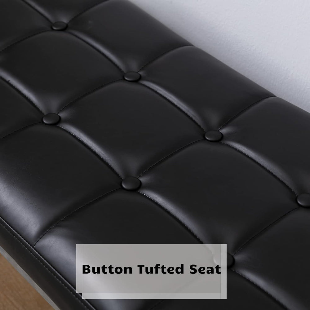 HEAH-YO Modern Dining Bench for Table, Button Tufted Ottoman Bench with Metal...