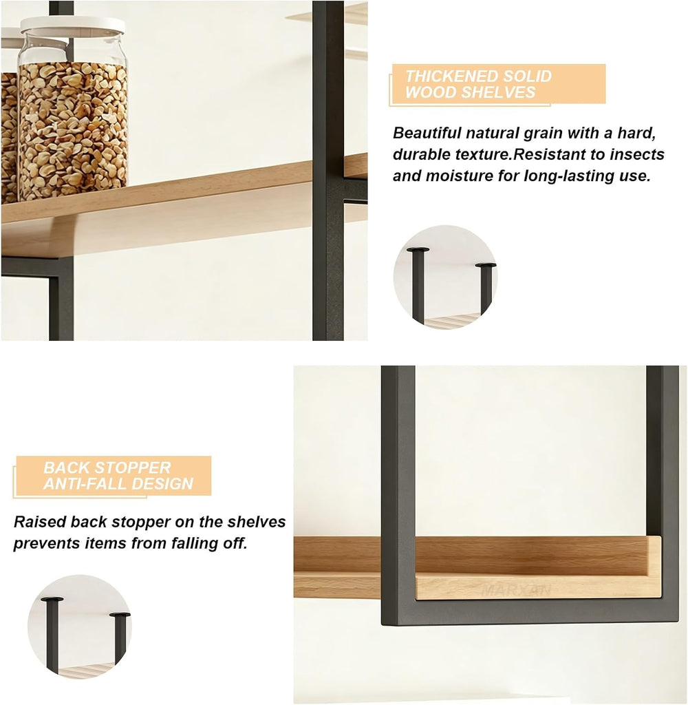 Wine Rack Ceiling Mounted Bottle Shelf Goblet Storage, Solid Wood Wine Storag...