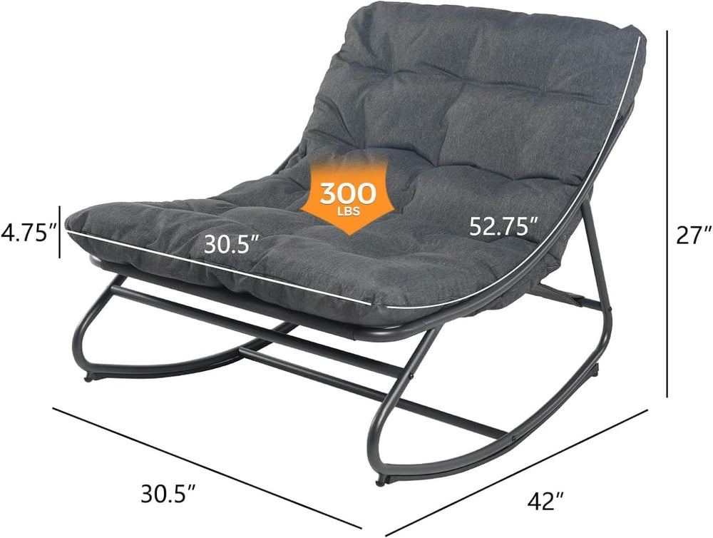 Grand patio Rocking Chair Indoor and Outdoor, Metal Patio Lounge Rocking Chai...