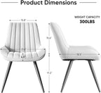 Nalupatio Modern Dining Chairs Set of 4, Comfy Dining Room Chairs with Thick Cushions, Upholstered Fabric Kitchen Side Chairs with Metal Legs, White