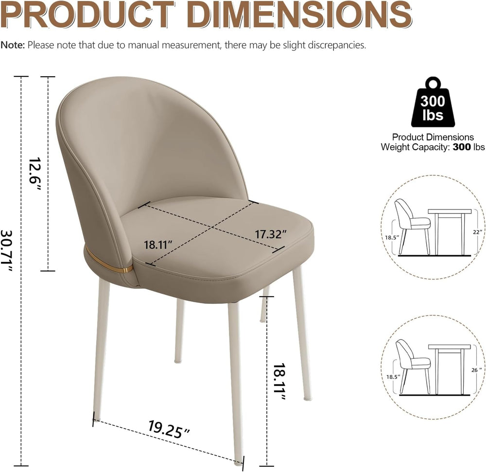 Modern Dining Chairs Set of 4, Swivel Upholstered Dining Chair with Metal Leg...