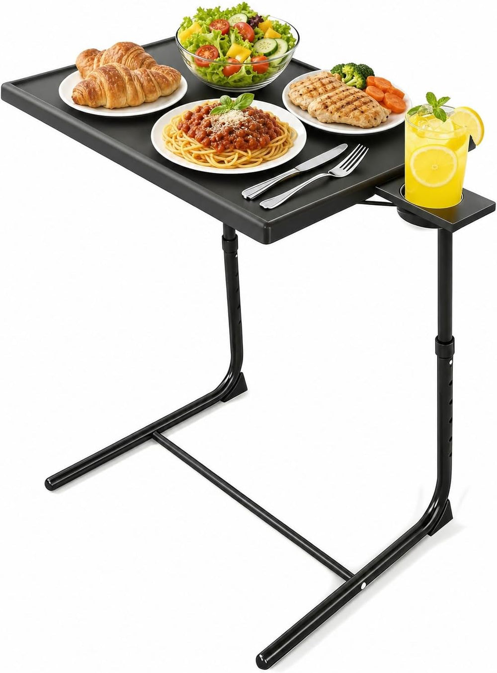 LORYERGO TV Tray - TV Table for Eating, Folding Table Trays with 6 Height &am...