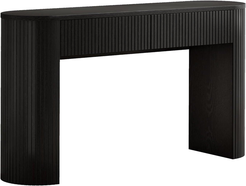 Console Table with Storage Drawers, 55 Inch Fluted Entryway Tables, Mid-Centu...