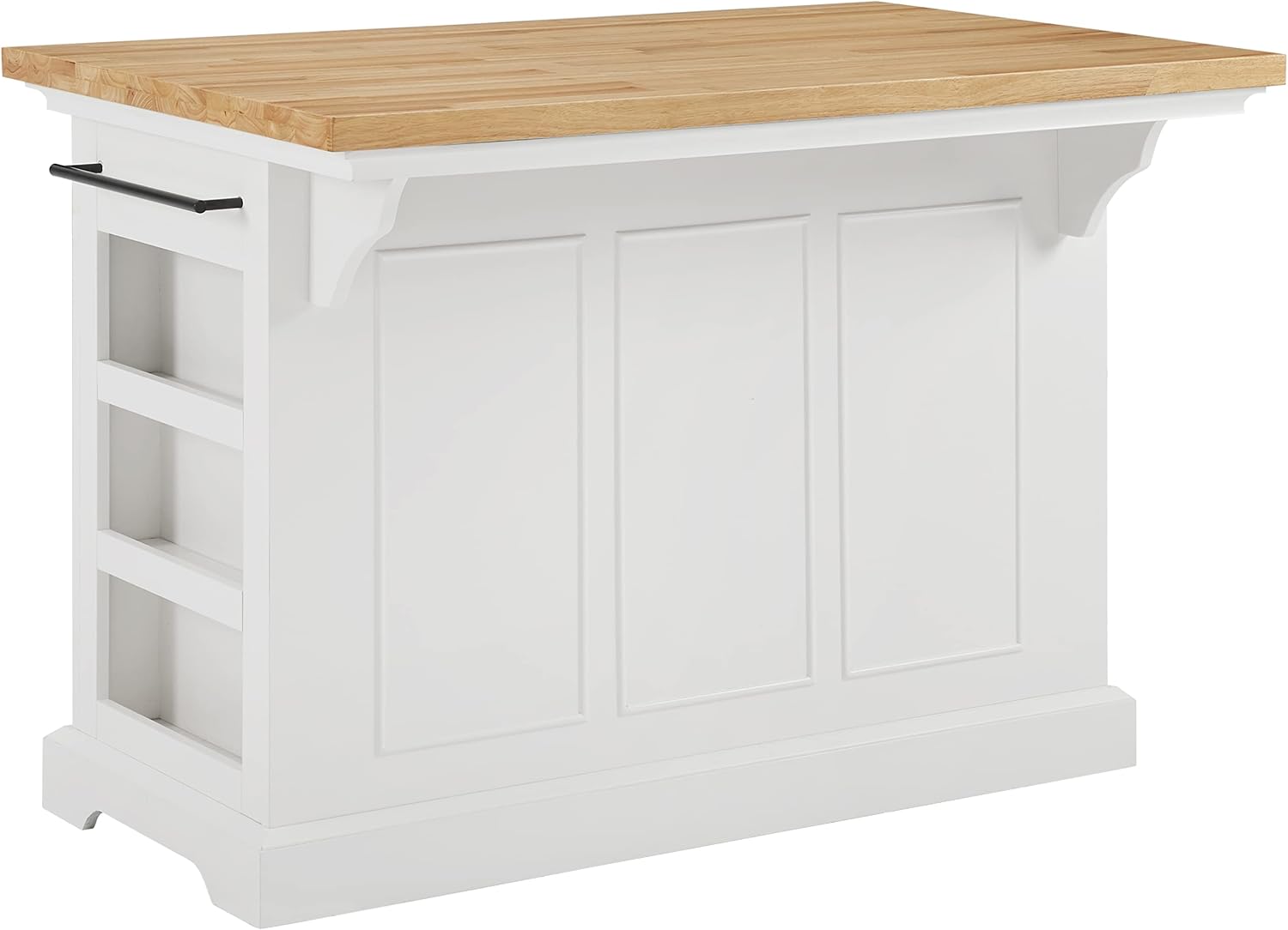 Crosley Furniture Julia Wood Top Kitchen Island with Storage Drawers, Shelves, and Spice Rack, White