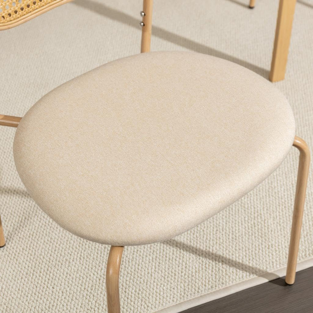 COSVALVE Boho Dining Chairs Set of 4 with Rattan Back, Rattan Dining Chairs