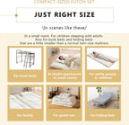 EMOOR Space-Saving Japanese Futon Set (Futon Mattress, Comforter & Pillow) Compact-Twin, Made in Japan, Foldable Floor Sleeping Mattress Shikibuton Tatami Mat Camp Guest-Use