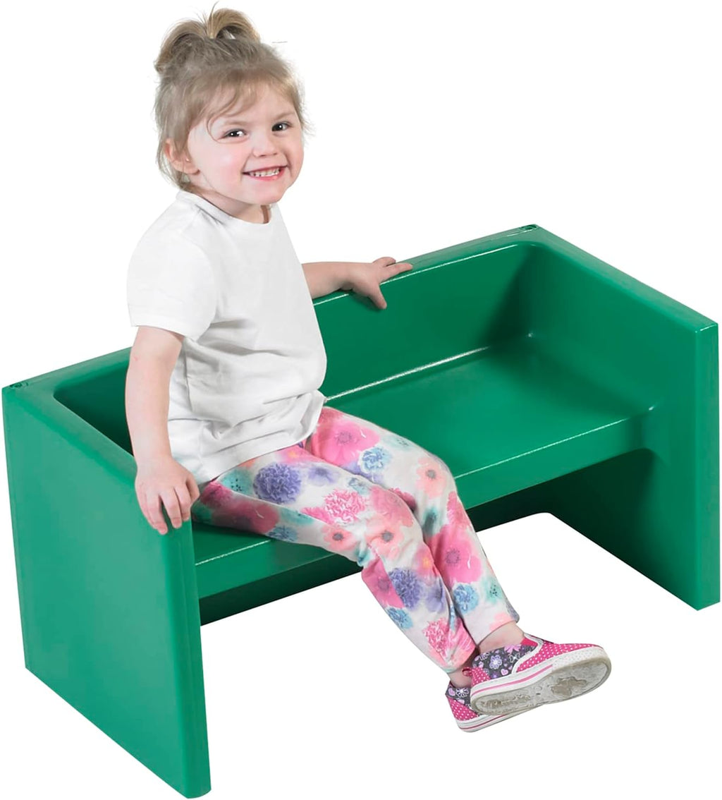 Children's Factory Adapta-Bench, CF910-031, Green, Kids Flexible Seating, Classroom, Preschool and Daycare Furniture, Indoor or Outdoor Toddler Chairs