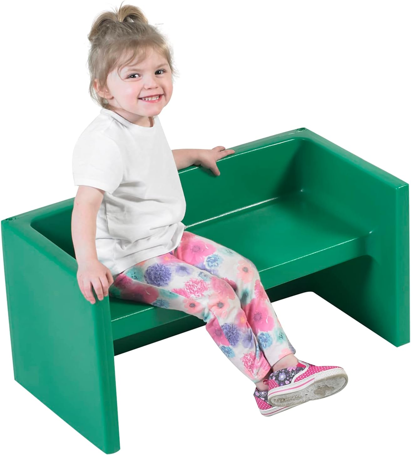 Children's Factory Adapta-Bench, CF910-031, Green, Kids Flexible Seating, Classroom, Preschool and Daycare Furniture, Indoor or Outdoor Toddler Chairs
