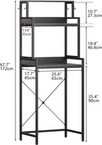 3-Tier Mini Fridge Stand Kitchen Bakers Rack with Adjustable Shelves, Freestanding Microwave Stand with Storage, Split Design Coffee Bar Shelf for Home Office Dorm (Black, 25.6")