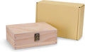 makerflo Large Natural Pine Wood Memory Box with Black Felt Inside, Hinged with Clasp, Keepsake Wooden Box Ideal for Craft and Personalization (Laser Engraving, Epoxy, UV DTF, and Vinyl) – Pack of 1