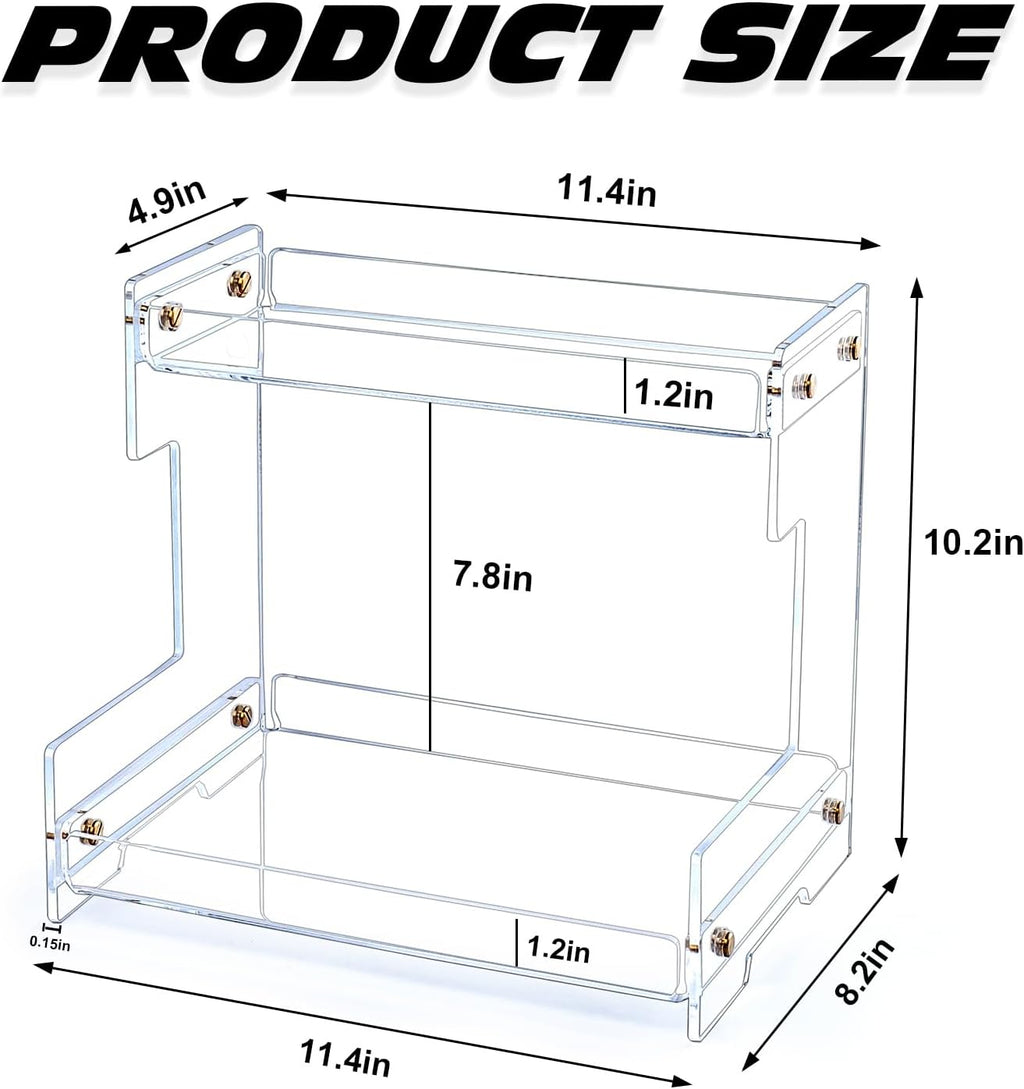 Clear Bathroom Countertop Organizers and Storage,2 Tier Acrylic Cosmetics Stand Vanity Storage Organizer,Large Capacity Corner Shelf for Bathroom,Dresser,Kitchen 11.4" L x 8.3" W x 10.2" H