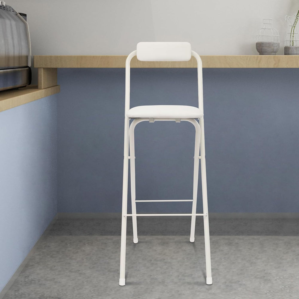 Folding Bar Stool with Back, 1 Pcs 30 Inch Tall Foldable Stool Chair Portable...