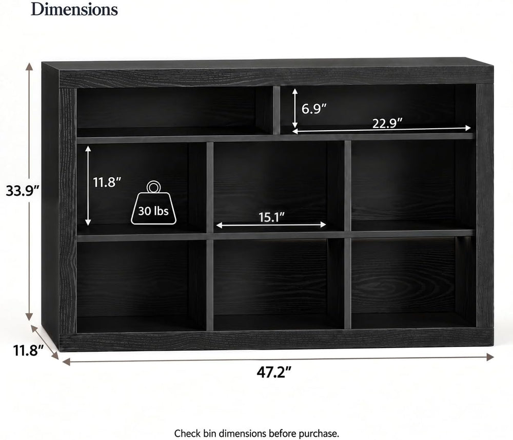 IRONCK Book Shelf with 8 Cube Storage Organizer, 47.2" W x 33.9" H,...