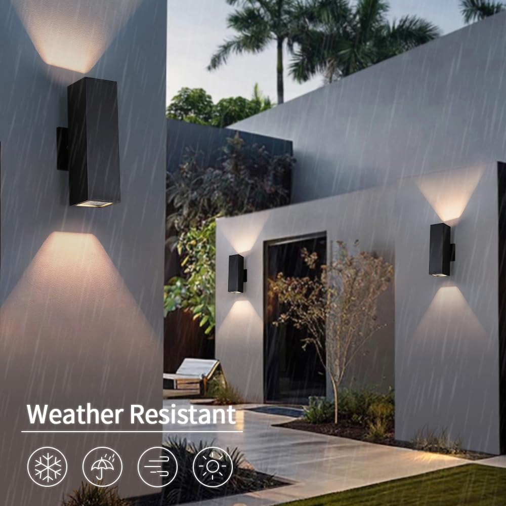 Cerdeco Aluminum Modern Outdoor Wall Light, Exterior Up Down Light Fixtures M...