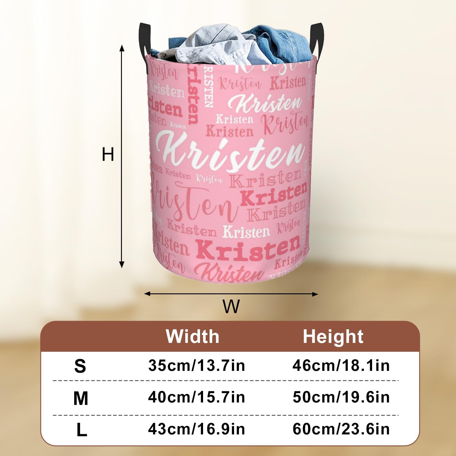 Custom Name Laundry Hamper, Personalized Laundry Baskets with Name for Boys Girls Women Men, Customized Collapsible Dirty Clothes Hamper Easy Storage Gifts for Bedroom Bathroom Living Room