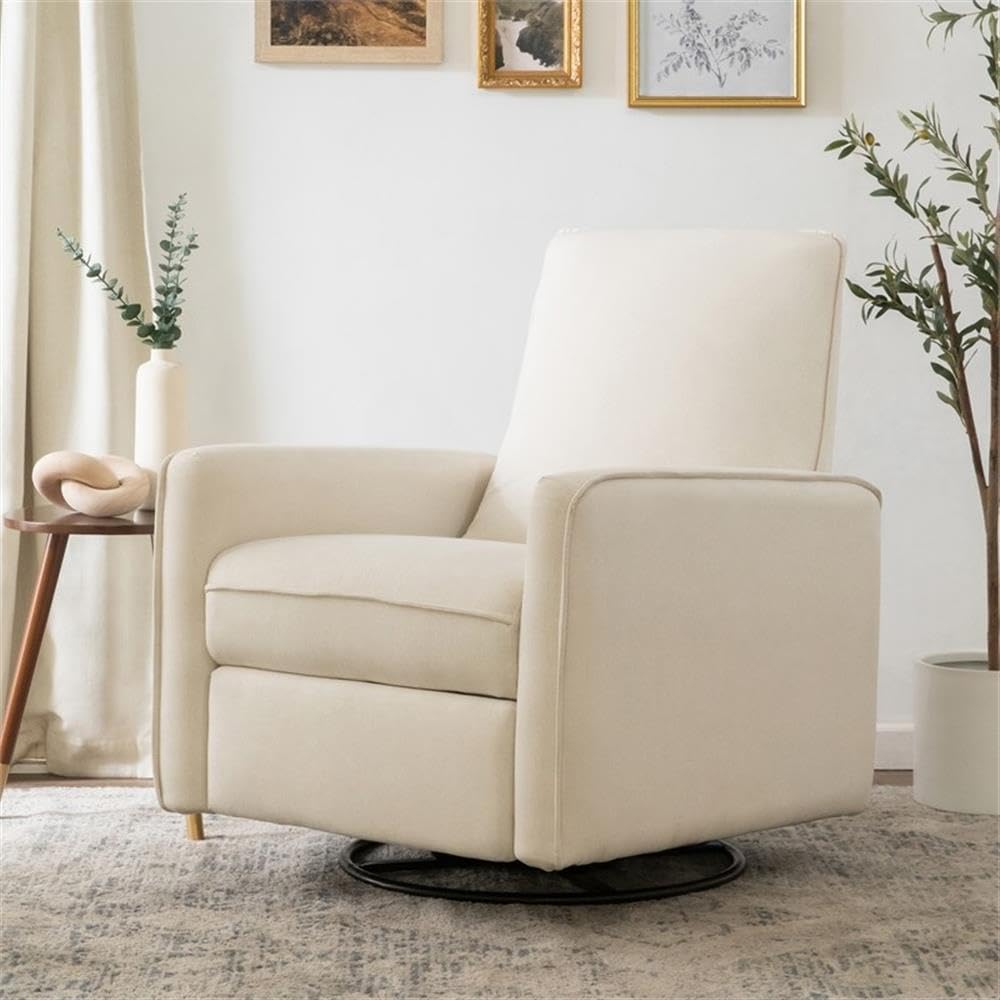 Davinci Penny Recliner and Swivel Glider in Performance Cream Eco-Weave, Wate...