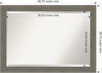 Amanti Art Grey Wall Mirror 29x41 Fencepost Grey Narrow Rectangle Bathroom Mirror for Wall Decor Living Room, Large Rustic Farmhouse Wood Frame, Hangs Horizonally and Vertically, Bathroom Decor