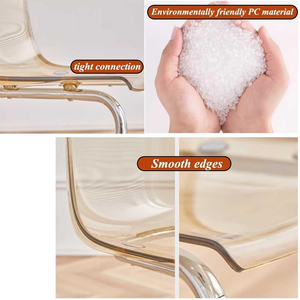 Etlegor Clear Acrylic Dining Chairs, Modern Kitchen Chairs with Chrome Base, ...