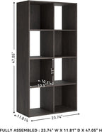 Signature Design by Ashley Piperton 8 Cube Storage Organizer or Bookcase, Charcoal