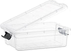 Superio Storage Bins with Lids- 6 Pack, 2.3 Qt Clear Boxes for Organizing, Stackable Plastic Containers- BPA Free, Non-Toxic, Odor Free, Organizer for Home, Office, Dorm