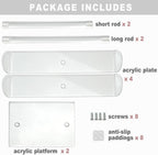 Bigfety Acrylic Headband Holder, 2 Pack Clear Headband Organizer Stand, Hair Accessories Storage (2-Tier & 2-Panel)