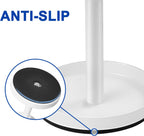 White Stainless Toothbrush Holder Stand: Rustproof Bathroom Countertop Organizer, 4 Ventilated Slots Hold Manual Toothbrushes, Razor