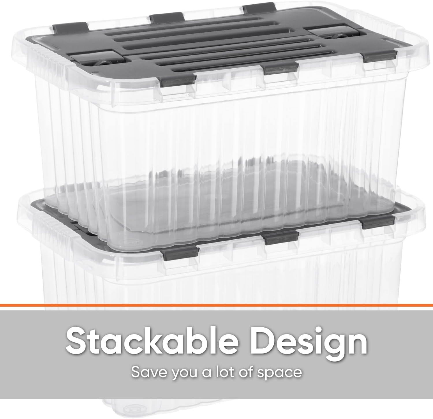 Superio 26 L Deep Storage Container with Hinged Lid (6 Pack)