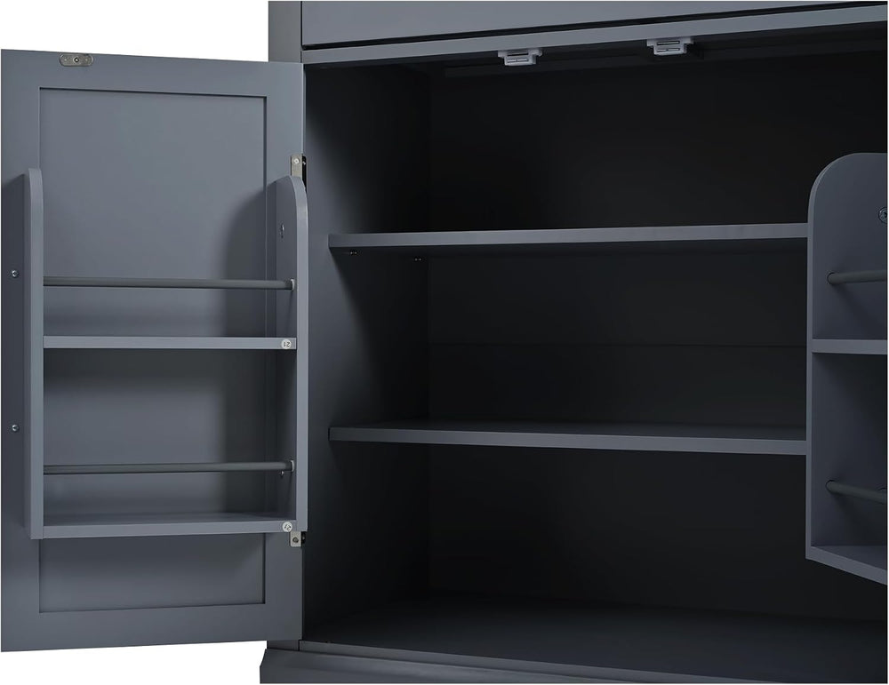 Freestanding Kitchen Pantry,Buffet Food Storage,Coffee Bar Cabinet with Drawe...