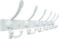 Dseap Coat Rack Wall Mount 2.0 Pro: 24” Long, 3X Tougher, Heavy Duty Stainless Steel Wall Coat Hanger with 6 Tri Hooks for Clothes Jackets Hats Entryway Closet, White