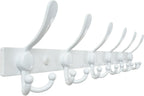 Dseap Coat Rack Wall Mount 2.0 Pro: 24” Long, 3X Tougher, Heavy Duty Stainless Steel Wall Coat Hanger with 6 Tri Hooks for Clothes Jackets Hats Entryway Closet, White
