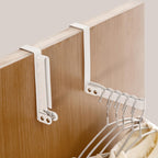 Over the Door Hanger Portable Coat Rack Heavy Duty Folding Hanging Clothes Rack for Space Saving Coat Towels for Bedroom Bathroom (White)