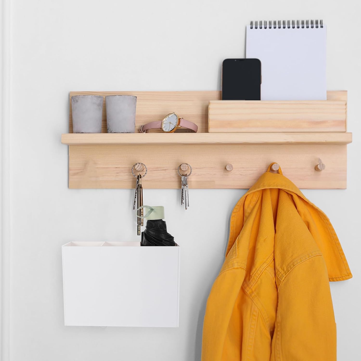 Wall Mounted Umbrella Stand for Entryway Punch Free Design Space Saving Wall Holder