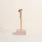 GemeShou earrings T display stands for selling, small earring holder jewelry stand with 4 holes on bar, wood earring hanger for boutique display【Beech】