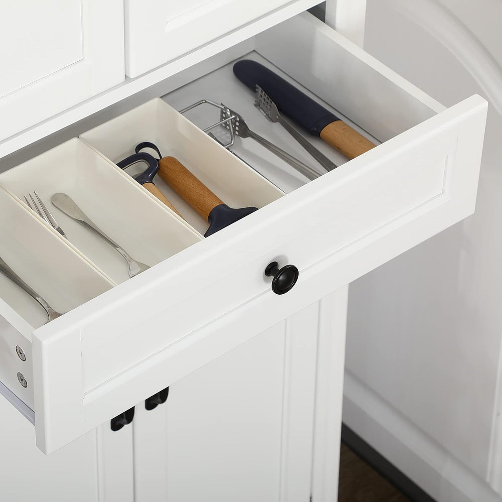 67" Tall Kitchen Pantry Cabinet, 4-Door Storage with Drawer & Adjust...