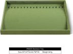 Velvet Jewelry Display Tray For Bracelet Pendant Necklace, Multi-Slot Stackable Storage Tray For Long Chain Jewelries, Drawer Insert Jewelry Organizer (Olive Green)