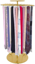 Rotating Scarf Display Rack with 30 Rods,Golden Freestanding Scarf Display Stand Height Adjustable Scarf Holder Organizer for Scarf Shawl Jewelry Trouser