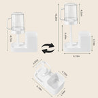 Toothbrush Holder with Cup/Cover Contains 2 Slots, Bathroom Counter Organizer for Electric Toothbrush, Toothpaste, Razors & Small Comb, Tooth Paste Holder for Home Hotel Countertop, White