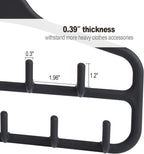 Belt Hanger, Tie Rack for Closet, Sturdy Belt Organizer with 360 Degree Swivel, 11 Large Sturdy Belt Hooks, Non Slip Rubberized Belt Rack, Black
