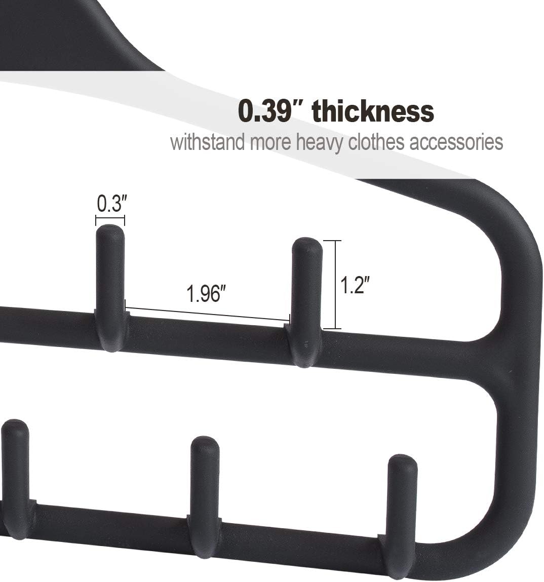 Belt Hanger, Tie Rack for Closet, Sturdy Belt Organizer with 360 Degree Swivel, 11 Large Sturdy Belt Hooks, Non Slip Rubberized Belt Rack, Black