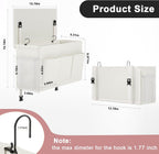 Dual-purpose Bedside Caddy Bedside Organizer, Bed Caddy with 6 Pockets, Versatile Bedside Storage Solution Magazine Remotes holder, ideal for Home, Dorm, Hospital, Crib Bed (White)