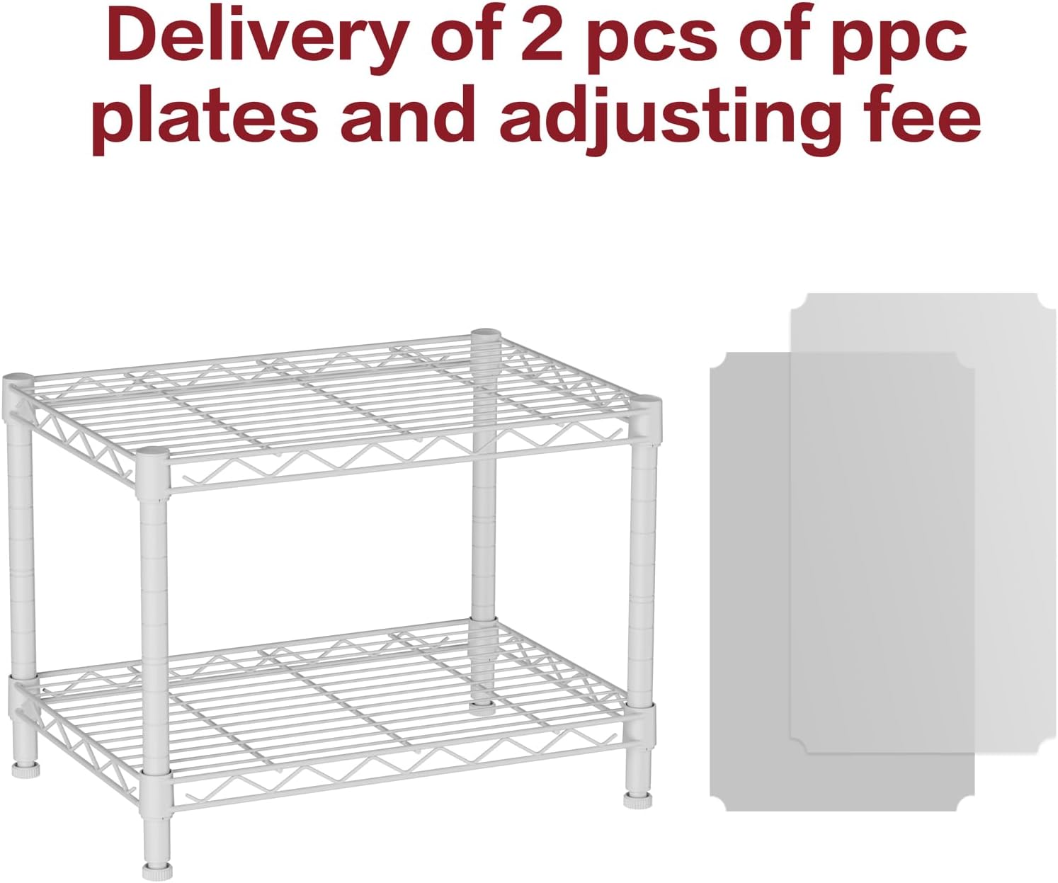 SINGAYE 2 Small Wire Shelves Garage Pantry Close Home Organizers and Storage Bathroom Shelf Laundry Room Organization Adjustable Book Metal Shelving Unit