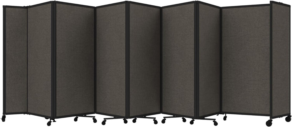 Versare Room Divider 360 Portable Wall Partition | Folding Panels | Large Freestanding Divider | Locking Wheels | Temporary Room Separator