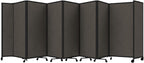 Versare Room Divider 360 Portable Wall Partition | Folding Panels | Large Freestanding Divider | Locking Wheels | Temporary Room Separator