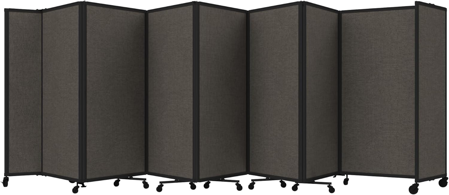 Versare Room Divider 360 Portable Wall Partition | Folding Panels | Large Freestanding Divider | Locking Wheels | Temporary Room Separator