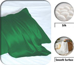 Mulberry Silk Pillow Cases Standard Size Silk Pillowcase with Zipper Soft Breathable Smooth Cooling Satin Silk Pillow Covers for Sleeping for Hair and Skin (Olive Green,20"X 26",1Pcs)